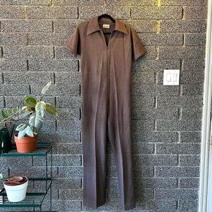 Vintage 1960s Brown Boiler Jumpsuit